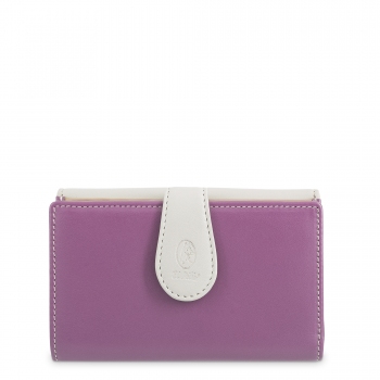 Cartera con monedero de mujer en piel vacuno color rosa- N A T U R E