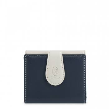 Cartera pequeña de mujer en piel vacuno color azul - N A T U R E