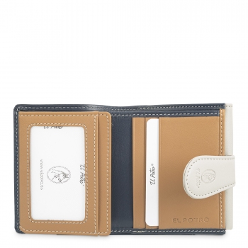 Cartera pequeña de mujer en piel vacuno color azul - N A T U R E