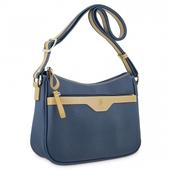Bolso góndola 3 cremalleras de mujer color azul - Base